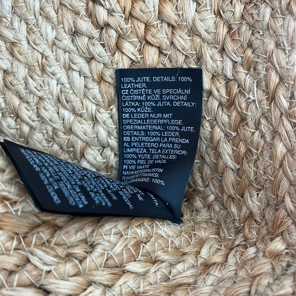 NEW & Other Stories Tote Bag with Orange Leather Trim in Natural Straw-Neutral - Picture 8 of 9